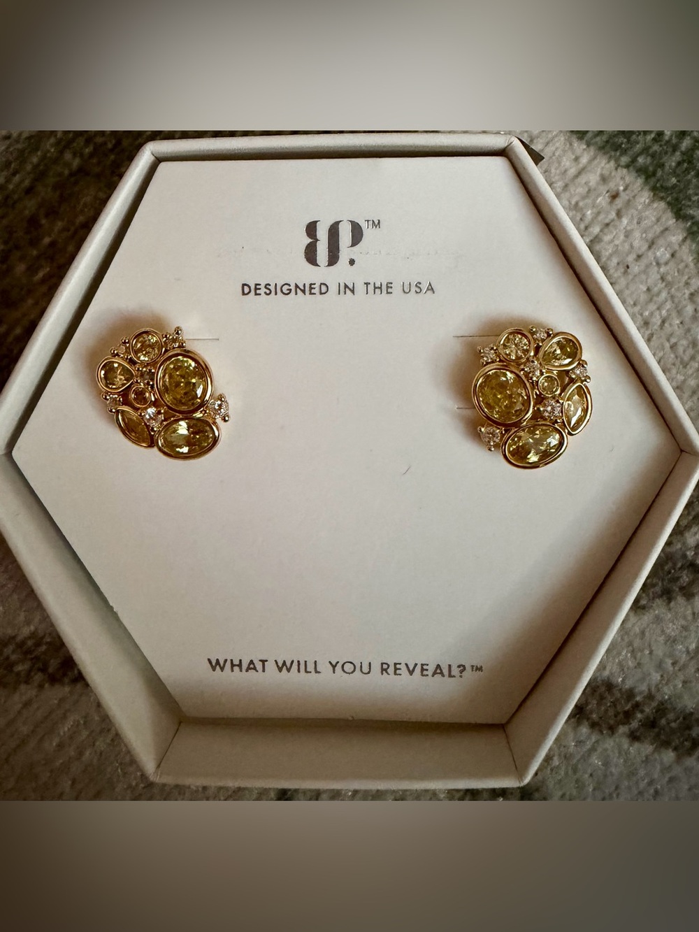 D.P. November Birthday Collection Citrine Earrings – NIB